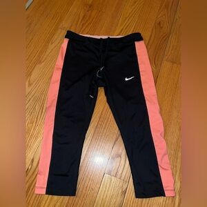 Nike Black and Peach Athletic Bottoms